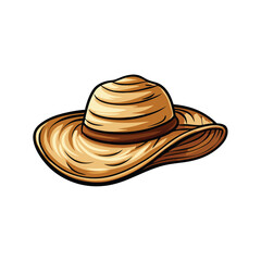 A cartoon illustration of a floppy wide-brimmed gardening hat.