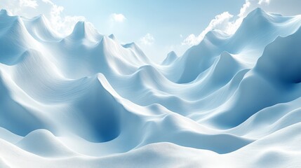 Obraz premium A snowy mountain range with a blue sky in the background