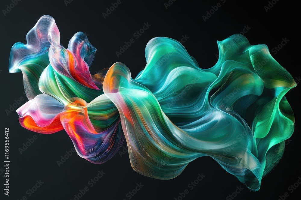 Poster abstract art of vibrant, flowing colors creating a dynamic and mesmerizing visual experience.