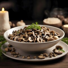 mushroom and spices in bowel 