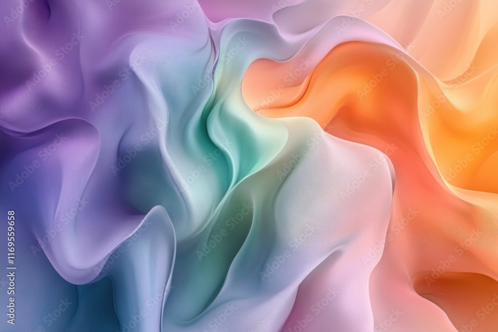 Aufkleber abstract pastel swirls of fabric, creating a dreamy and calming visual effect.