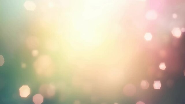 Dreamy pastel background with soft glowing bokeh lights. Abstract blurred backdrop with shimmering particles. Magical atmosphere for festive design