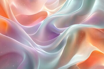 Obraz premium Abstract pastel fabric waves, soft, flowing, ethereal, dreamy, elegant, textured, shimmery, and light.