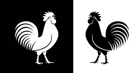 Rooster logo. Isolated rooster on white background