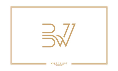 BW, WB, B, W, Abstract Letters Logo Monogram