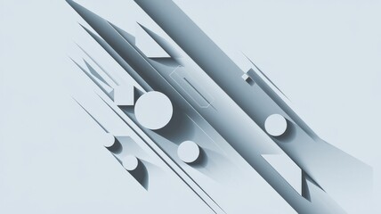 Minimalist vector design with geometric abstract shapes in white