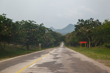 Dont drink and drive sign in spanish on the road leading to Guardalavaca in Holguin state, Cuba