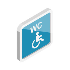 3D Isometric Flat Vector Set of Restroom Signs, Wasthroom Pictograms. Item 4