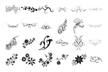Set of florid silhouette vector illustration