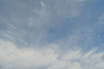 Fototapeta premium Blue sky background with clouds. Cloudy sky.