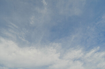 Blue sky background with clouds. Cloudy sky.