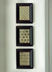 Fotobehang Three black frames with ink graphic drawing inside © vali_111