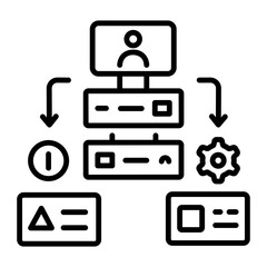 A linear style icon of data access layer 