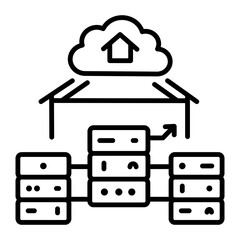 Data warehouse icon in linear style 