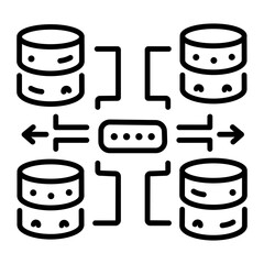 Database structure icon in linear style 