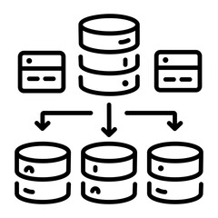 Shared db icon in linear style 