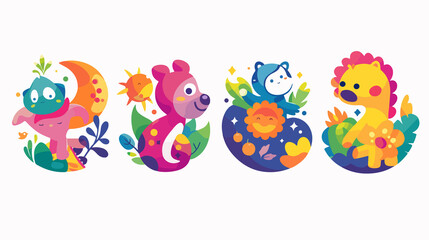 Vibrant Colorful Logos Collection for Kids Marketing Campaigns