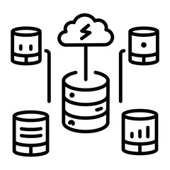 A line style icon of cloud db 