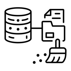 Data cleaning icon in line style 