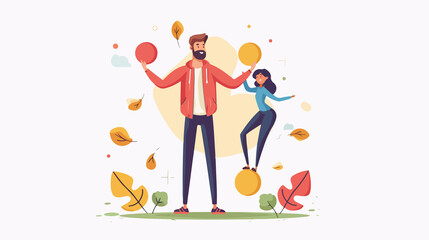 Professional Male Character Illustration for Landing Page Template