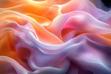Obraz premium Abstract image of flowing pastel fabric, showcasing soft, swirling colors and textures.