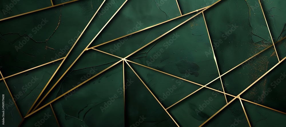 Aufkleber stylish green background with abstract golden lines and a minimalist design perfect for modern and c