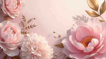 Elegant Pink Floral Arrangement with Gold Accents