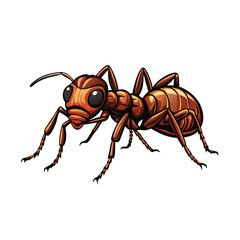 Close up vector of a carpenter ant crawling with detailed anatomy.
