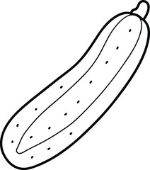 Hand drawn  vector cucumber isolated on white background.