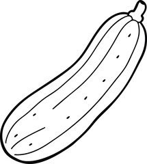 Hand drawn  vector cucumber isolated on white background.