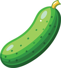 Hand drawn  vector cucumber isolated on white background.