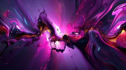 Fototapeta premium A vivid, abstract artwork featuring purple and black hues with intense light emanating from the top