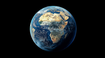 Earth's View Highlighting Africa and the Sahara Desert from Space