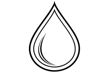 Minimalist Water Droplet Vector Illustration in Black and White