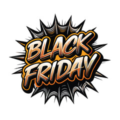 Black Friday Sale Banner with Bold Text and Graphic Design.