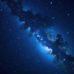 Fototapeta premium Deep blue night, countless stars sparkle brilliantly , vastness, sparkle, nebula