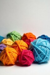 Multicolored wool balls, assorted sizes, studio shot, art, handmade, assorted