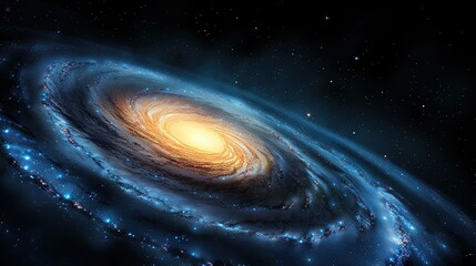   Spiral galaxy artistically rendered with star at center