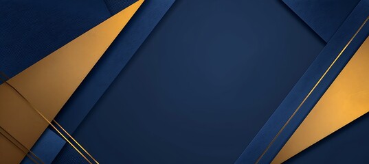 A Blue Geometric Background with Golden Abstract Shapes for Elegant and Modern Design Projects