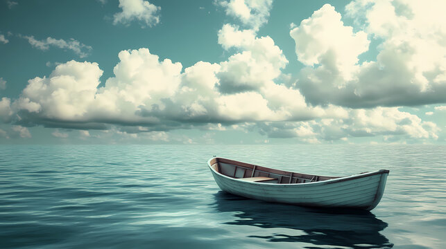 Digital composite image of day of the seafarer text over empty boat on sea against cloudy sky. Seafarer. Illustration