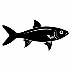 Alewife Fish Black Silhouette Vector on White Background