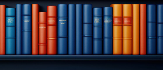 Colorful books arranged on shelf in library setting