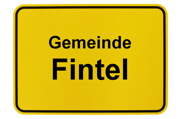 Illustration eines Ortsschildes der Gemeinde Fintel in Niedersachsen