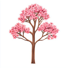 Obraz premium Beautiful pink flowering tree with sturdy trunk