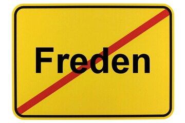 Illustration eines Ortsschildes der Gemeinde Freden in Niedersachsen