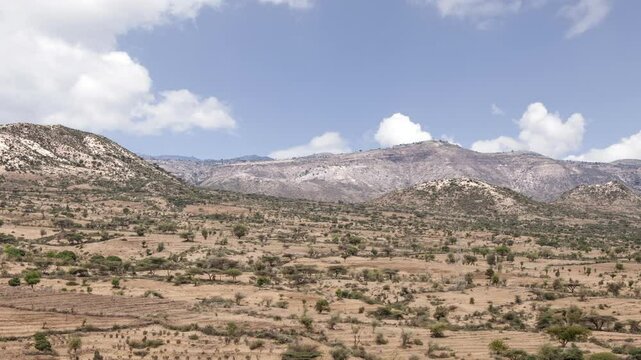 Time lapse of clouds passing over eastern Ethiopia on the road between Harar and Dire Dawa. The area is near the border with Somalia.