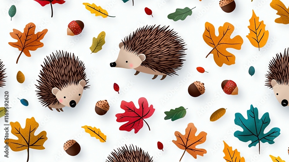 Poster a hedge with a white background and a leafy/acorny pattern is an image