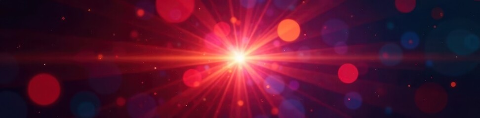 Obraz premium Abstract lens flare, vibrant light bursts on dark background, light, fantasy, glitter