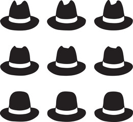 Silhouette collection of hats icon vector illustration set collection