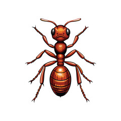Realistic vector illustration of an ant showcasing its segmented body.
